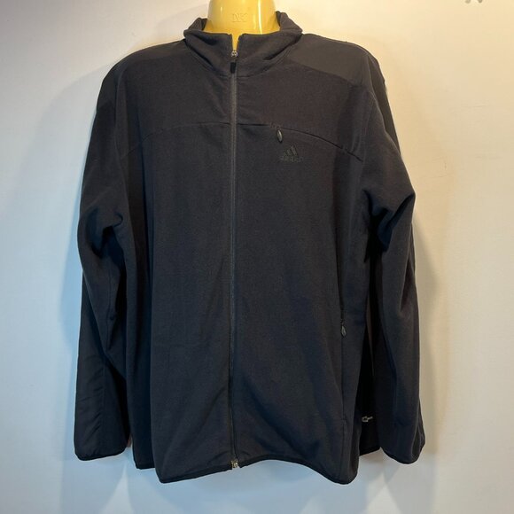 Adidas Men's Black Fleece Full-Zip Jacket – Size Large - Picture 2 of 5